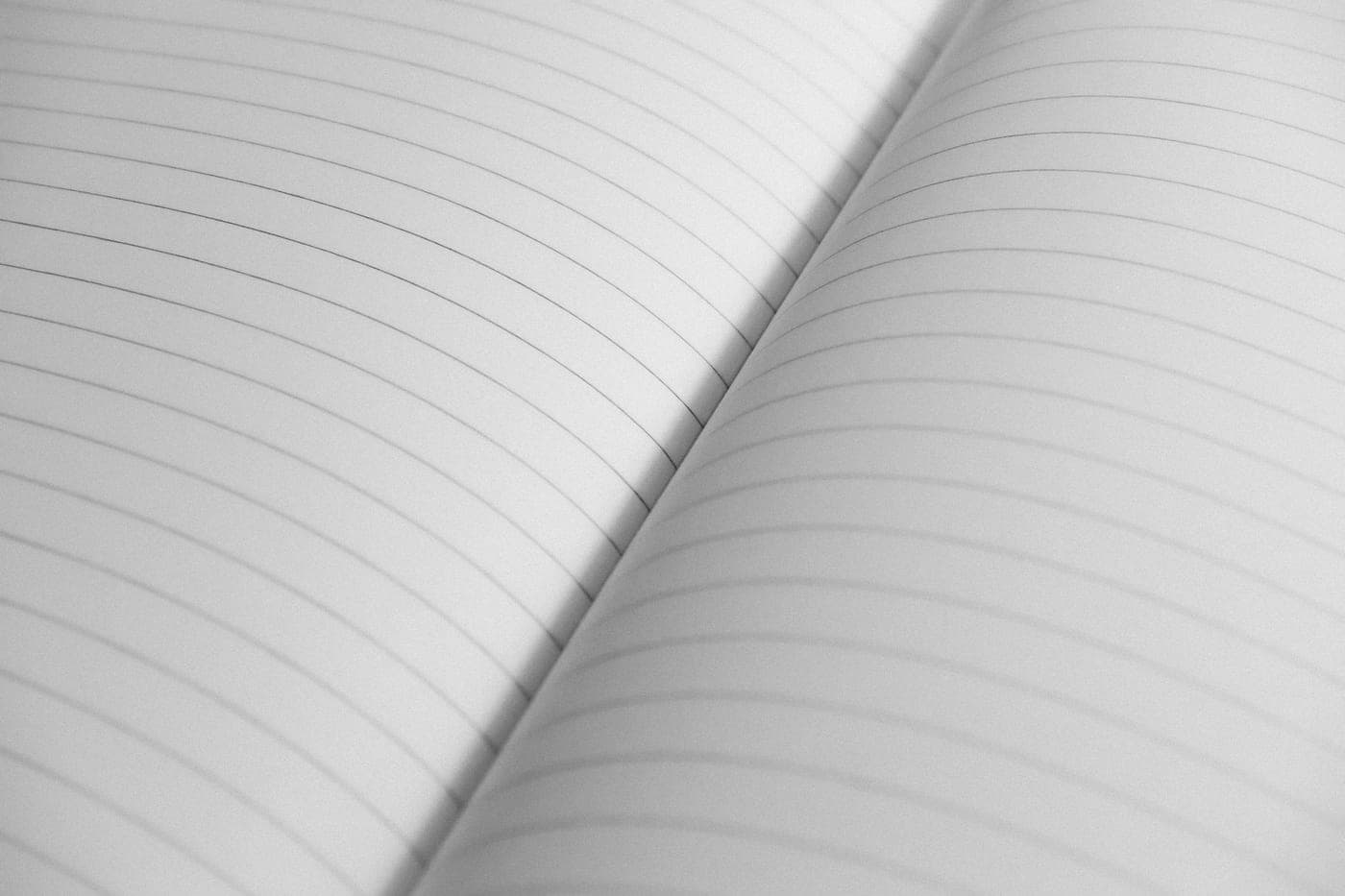 Blank notebook pages showing paper texture